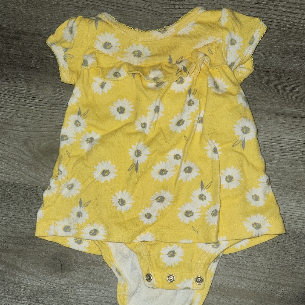 Yellow Floral Baby Onesie